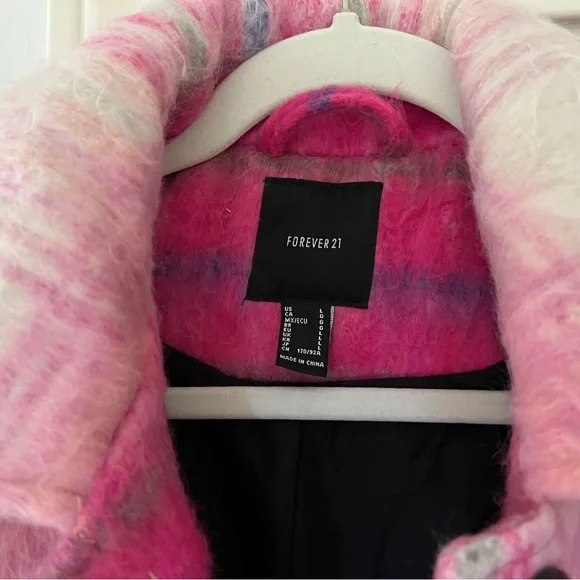 Forever 21 Pink Plaid Jacket - Picture 3 of 5